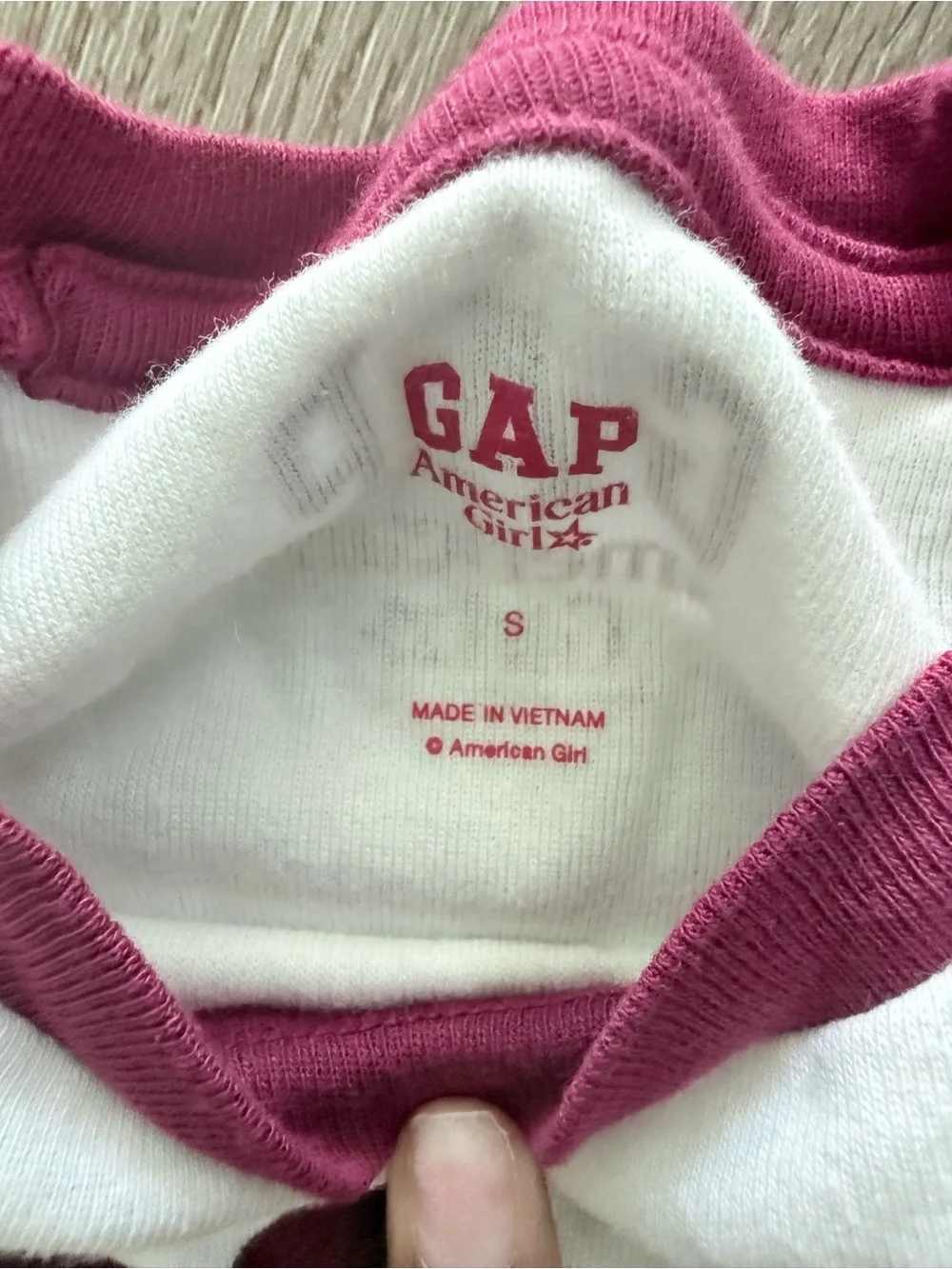 GAP American Girl Raglan Long-Sleeve Top with Burgundy Washed Skirt